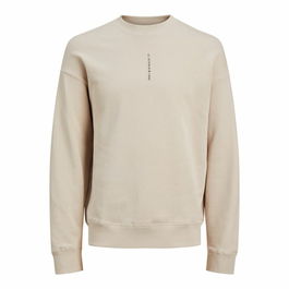 Sudadera sin Capucha Hombre Jack & Jones Jjmicah Neck Moonbeam Blanco