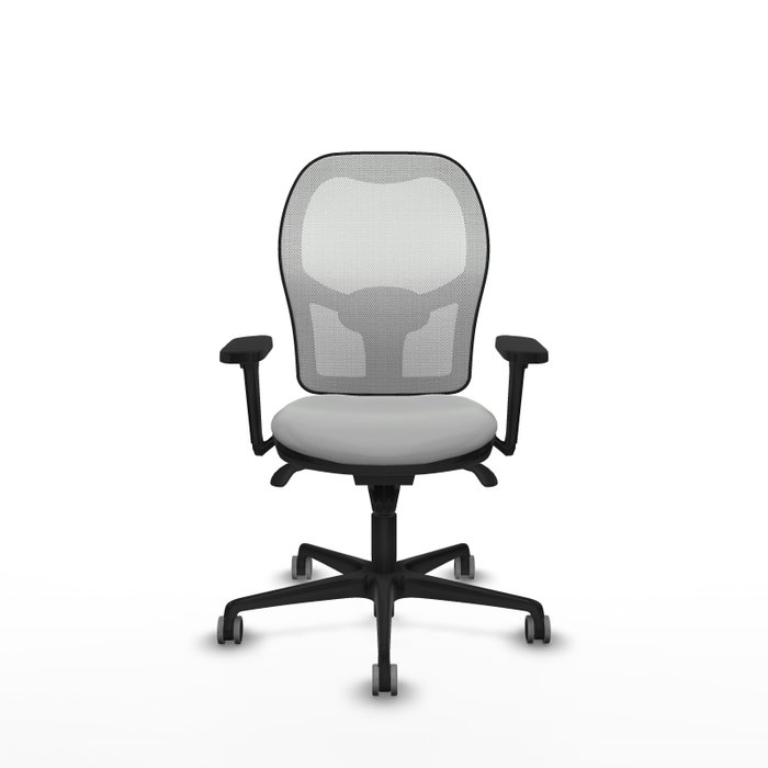 PIQUERAS Y CRESPO Silla de oficina Jorquera con Mecanismo Sincro, Gris claro y Blanco