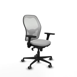PIQUERAS Y CRESPO Silla de oficina Jorquera con Mecanismo Sincro, Gris claro y Blanco