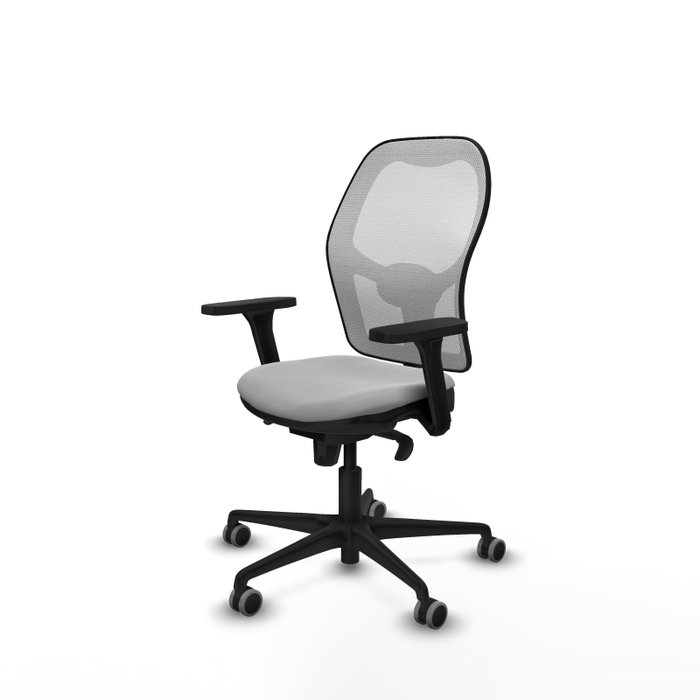 PIQUERAS Y CRESPO Silla de oficina Jorquera con Mecanismo Sincro, Gris claro y Blanco