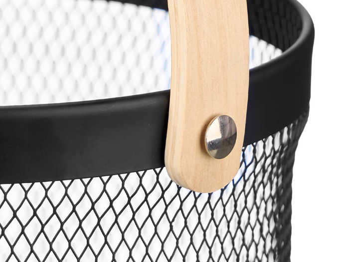 Kinvara Cesta Redonda con Asa Negra 28x27x20 cm (Set de 12)