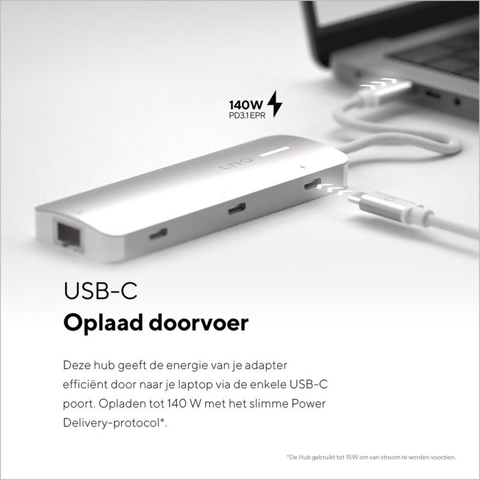 Linq Hub 8 puertos PRO USB-C 140W Gris | 1xUSB 3.2, 1xHDMI, 1xUSB-C PD 140W, 2xUSB-C, 1xRJ45 2.5Gbps, 1xLector de tarjetas Linq Hub 8 puertos PRO USB-C 140W Gris | 1xUSB 3.2, 1xHDMI, 1xUSB-C PD 140W, 2xUSB-C, 1xRJ45 2.5Gbps, 1xLector de tarjetas