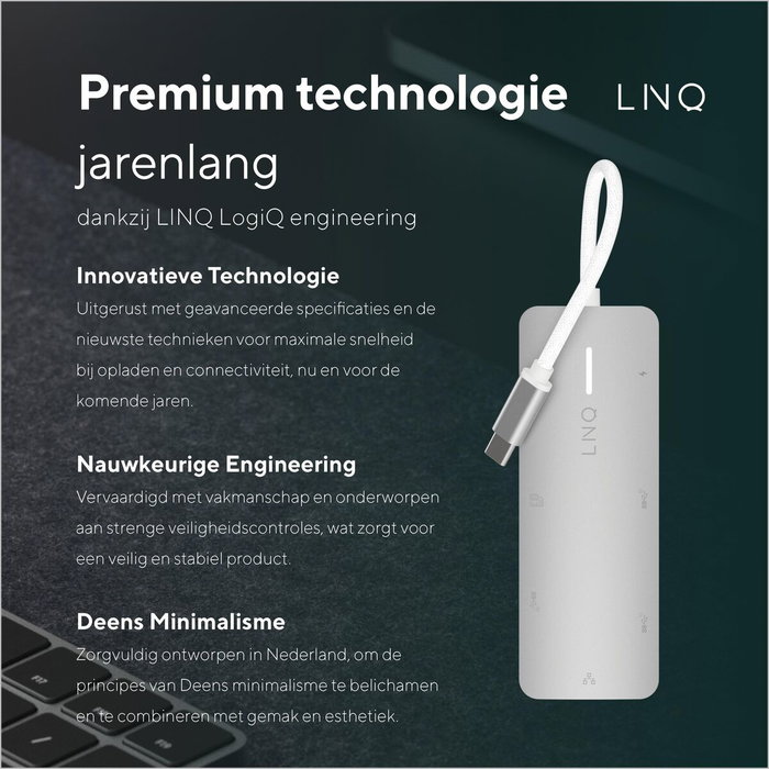 Linq Hub 8 puertos PRO USB-C 140W Gris | 1xUSB 3.2, 1xHDMI, 1xUSB-C PD 140W, 2xUSB-C, 1xRJ45 2.5Gbps, 1xLector de tarjetas Linq Hub 8 puertos PRO USB-C 140W Gris | 1xUSB 3.2, 1xHDMI, 1xUSB-C PD 140W, 2xUSB-C, 1xRJ45 2.5Gbps, 1xLector de tarjetas