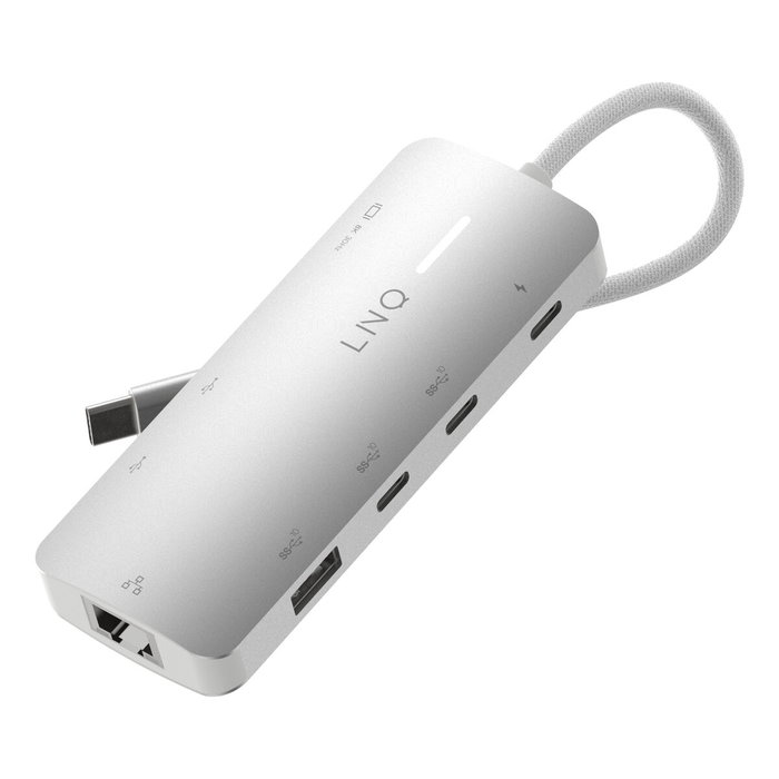 Linq Hub 8 puertos PRO USB-C 140W Gris | 1xUSB 3.2, 1xHDMI, 1xUSB-C PD 140W, 2xUSB-C, 1xRJ45 2.5Gbps, 1xLector de tarjetas Linq Hub 8 puertos PRO USB-C 140W Gris | 1xUSB 3.2, 1xHDMI, 1xUSB-C PD 140W, 2xUSB-C, 1xRJ45 2.5Gbps, 1xLector de tarjetas
