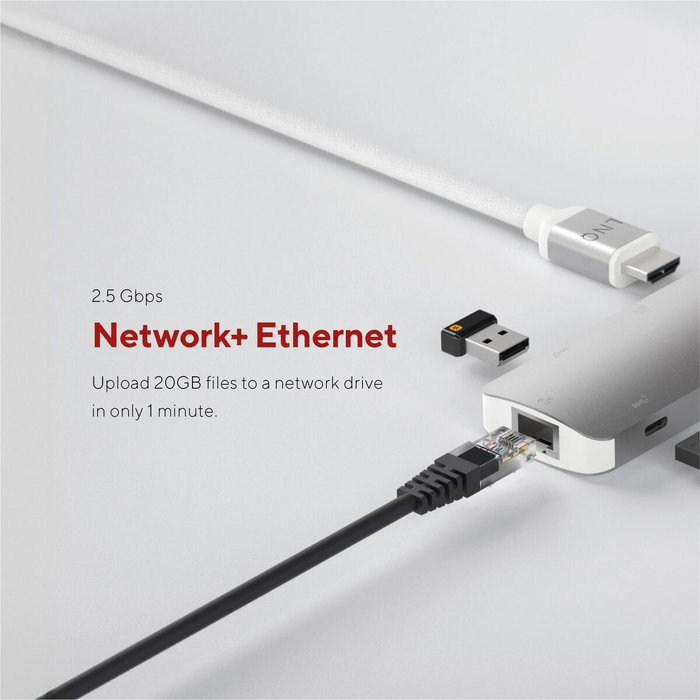 Linq Hub 8 puertos PRO USB-C 140W Gris | 1xUSB 3.2, 1xHDMI, 1xUSB-C PD 140W, 2xUSB-C, 1xRJ45 2.5Gbps, 1xLector de tarjetas Linq Hub 8 puertos PRO USB-C 140W Gris | 1xUSB 3.2, 1xHDMI, 1xUSB-C PD 140W, 2xUSB-C, 1xRJ45 2.5Gbps, 1xLector de tarjetas