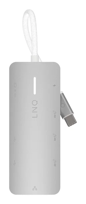 LINQ LQ49081 Docking Station USB-C 8-en-1 con PD 140W, HDMI 4K 60Hz, 2.5GbE, 2xUSB-C 10Gbps, USB-A, Lector SD, Color Gris/Blanco LINQ LQ49081 Docking Station USB-C 8-en-1 con PD 140W, HDMI 4K 60Hz, 2.5GbE, 2xUSB-C 10Gbps, USB-A, Lector SD, Color Gris/Blanco