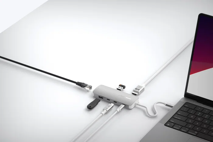LINQ LQ49081 Docking Station USB-C 8-en-1 con PD 140W, HDMI 4K 60Hz, 2.5GbE, 2xUSB-C 10Gbps, USB-A, Lector SD, Color Gris/Blanco LINQ LQ49081 Docking Station USB-C 8-en-1 con PD 140W, HDMI 4K 60Hz, 2.5GbE, 2xUSB-C 10Gbps, USB-A, Lector SD, Color Gris/Blanco