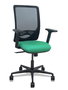 PIQUERAS Y CRESPO Silla de oficina Zulema con mecanismo sincro, asiento verde esmeralda y malla negra