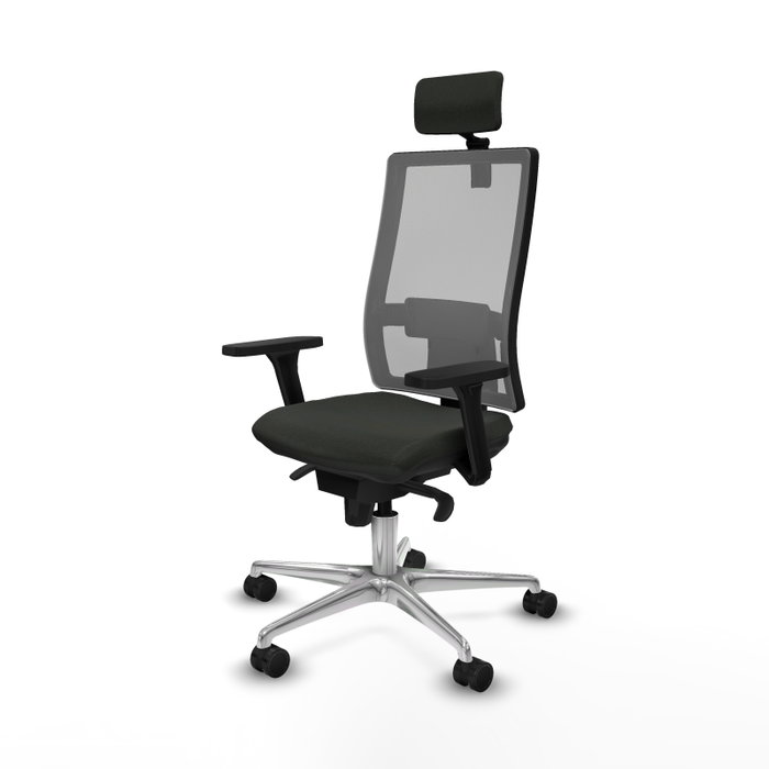 PIQUERAS Y CRESPO Silla de oficina Horna con mecanismo Sincro, Negro y Gris