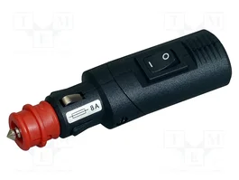 PRO CAR Enchufe de mechero de coche con borna de tornillo 8A Negro