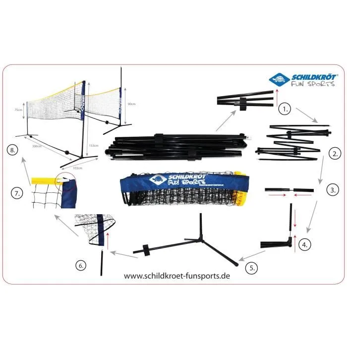 Schildkrot Red Multideporte TALBOT TORRO Kombi Altura Ajustable 0.75-1.55m Ancho 3m Montaje Fácil Funda Transporte