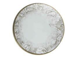DKD Home Decor Espejo de Aluminio y Cristal 90x90 con Diseño de Jungla Impreso Dorado
