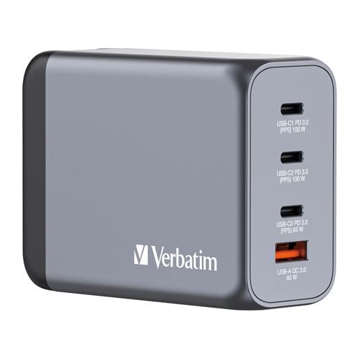 Verbatim GNC-200 Cargador de Pared GAN 200W, 1xUSB-A 3.0 y 3xUSB-C 3.0 Verbatim GNC-200 Cargador de Pared GAN 200W, 1xUSB-A 3.0 y 3xUSB-C 3.0