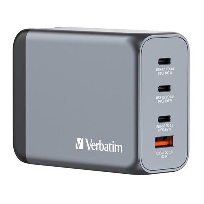 Verbatim GNC-200 Cargador de Pared GaN 200W con 3x USB-C y 1x USB-A Verbatim GNC-200 Cargador de Pared GaN 200W con 3x USB-C y 1x USB-A