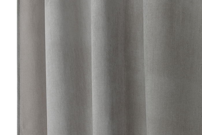 DKD Home Decor Cortina Gris Claro 280 x 140 cm (2 Unidades) Poliester 8 Anillas