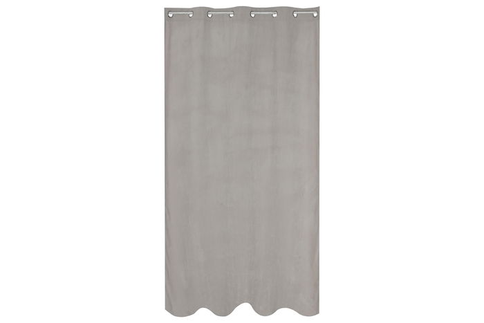 DKD Home Decor Cortina Gris Claro 280 x 140 cm (2 Unidades) Poliester 8 Anillas