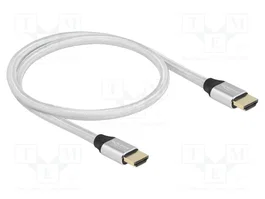 DeLOCK Cable HDMI Ultra High Speed 8K 60 Hz 48 Gbps 0,5 m Plata