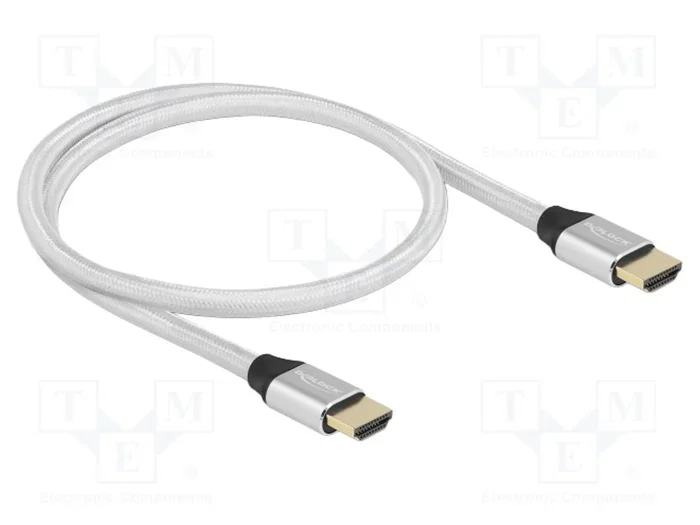 DeLOCK Cable HDMI Ultra High Speed 8K 60 Hz 48 Gbps 0,5 m Plata