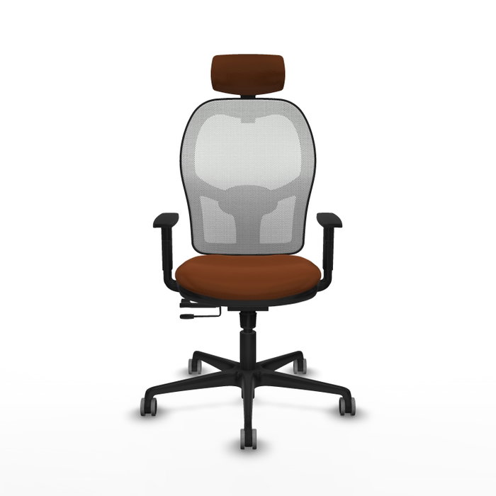 PIQUERAS Y CRESPO Silla de oficina Jorquera con mecanismo Sincro/Traslack Marrón y Blanco PIQUERAS Y CRESPO Silla de oficina Jorquera con mecanismo Sincro/Traslack Marrón y Blanco