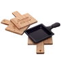 Juego de 4 Salvamantel Raclette Bistrot Madera de Pino con Frase Grabada 10x13.5 cm