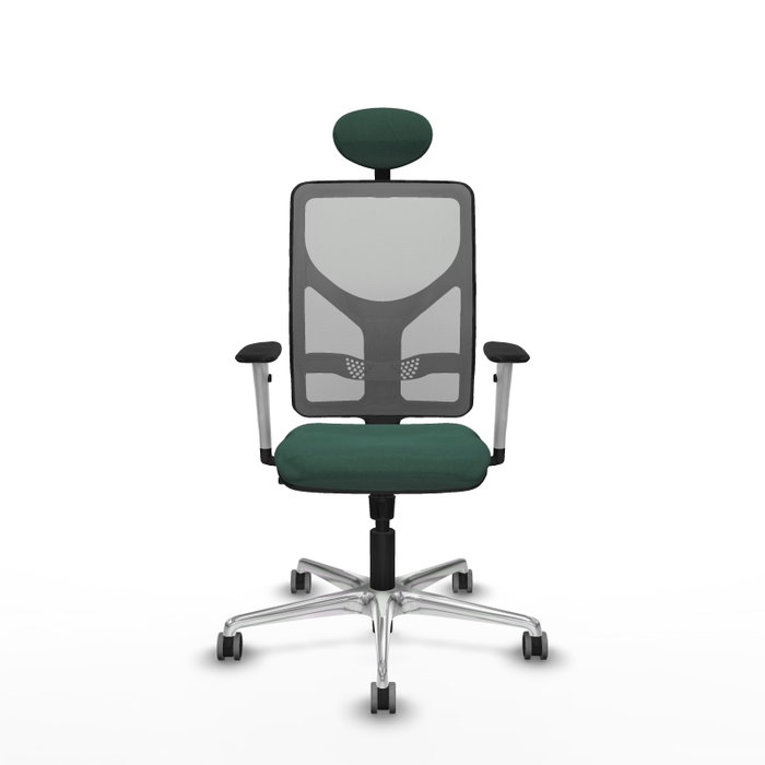 PIQUERAS Y CRESPO Silla de oficina Motilla con mecanismo Sincro, Verde botella y Gris