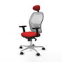 PIQUERAS Y CRESPO Silla de oficina Jorquera con mecanismo Sincro, Rojo y Blanco