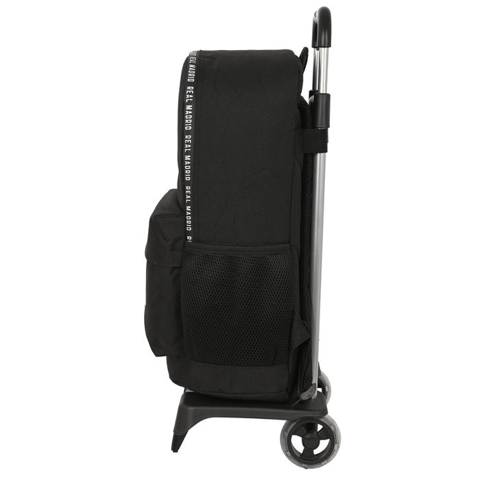 Mochila Escolar con Ruedas Real Madrid C.F. Corporativa Negro 31 x 47 x 15 cm