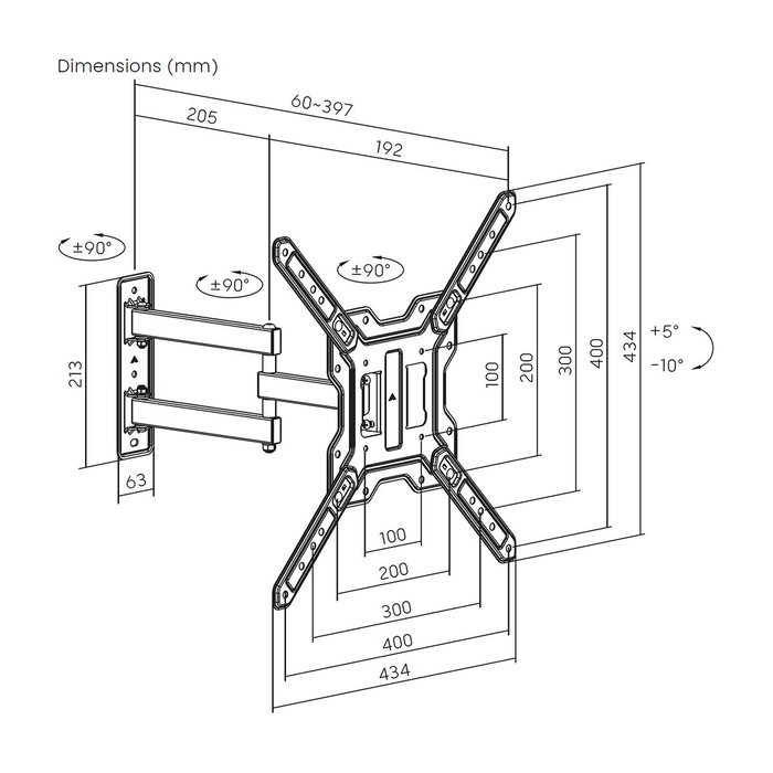 Aisens Soporte de Pared WT65TSE-417 para TV y Monitor de 23-65 pulgadas, Negro Aisens Soporte de Pared WT65TSE-417 para TV y Monitor de 23-65 pulgadas, Negro