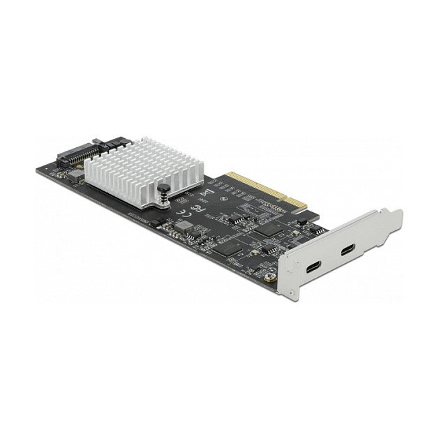 DeLOCK Tarjeta PCI Express x8 a 2 x USB Tipo-C Externo 20 Gbps USB 3.2 Gen 2x2 - Factor de Forma Perfil Bajo DeLOCK Tarjeta PCI Express x8 a 2 x USB Tipo-C Externo 20 Gbps USB 3.2 Gen 2x2 - Factor de Forma Perfil Bajo