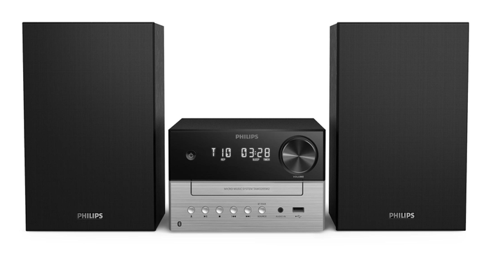 Philips TAM3205M2/77 Microcadena de Música para Uso Doméstico, 20W, Bluetooth, CD, Radio FM, Negro/Plata Philips TAM3205M2/77 Microcadena de Música para Uso Doméstico, 20W, Bluetooth, CD, Radio FM, Negro/Plata