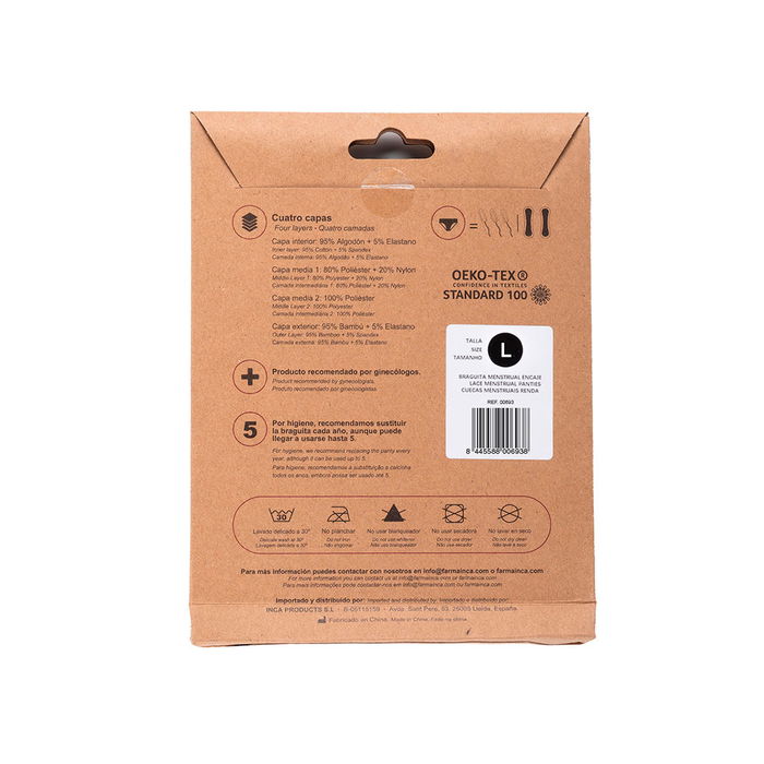 Inca Braguita Menstrual Absorción Super Nude Talla L 1 Unidad