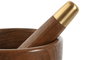 DKD Home Decor Mortero de Acacia e Inox Natural y Dorado