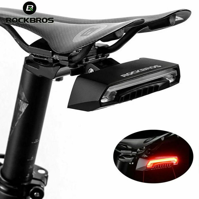 Rockbros LKWD-R1 Luz trasera con láser y mando a distancia, negra