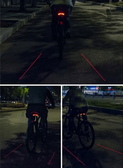Rockbros LKWD-R1 Luz trasera con láser y mando a distancia, negra