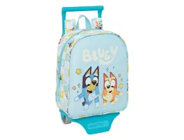 Safta Mochila Modelo 232 + Carro 805 Colección Bluey - Mochila con Ruedas, Dimensiones: 27 x 22 x 10 cm