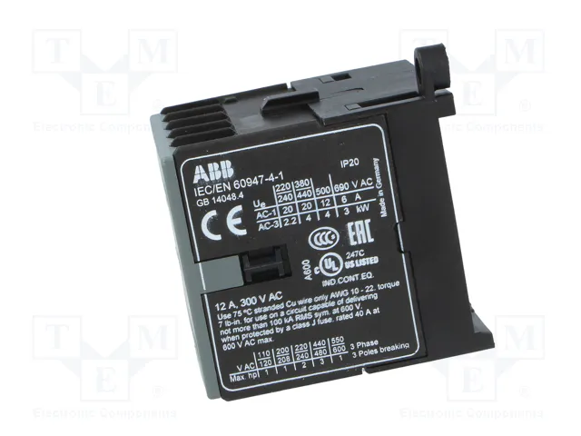 ABB BC6 Contactor 3-polar 9A 24VDC