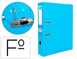 Liderpapel Archivador de palanca Folio Documenta Rado, lomo 75 mm, Celeste, con compresor metálico
