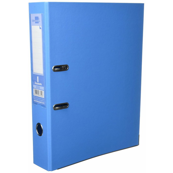 Liderpapel Archivador de Palanca Forrado PVC Celeste 75 mm