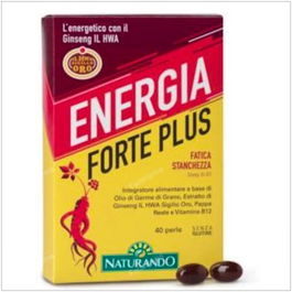 NATURANDO Energia Forte Plus 40 Perlas Tónico Adaptógeno para Fatiga Física y Mental con Vitamina B12