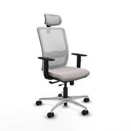PIQUERAS Y CRESPO Silla de oficina Haches en Blanco con Mecanismo Sincro/Traslack