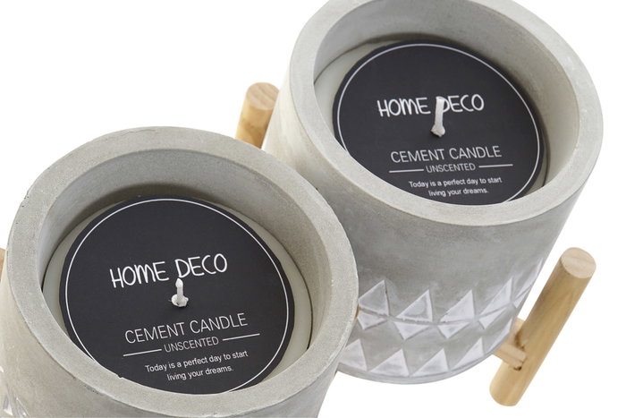 DKD Home Decor Vela de Cera de Parafina Geométrico Surtido de 2 Unidades