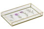 DKD Home Decor Bandeja de Decoración de Cristal y Metal 24x14x3 cm