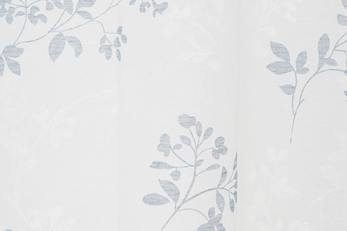 Cortina Shabby DKD Home Decor Azul Blanco 270 x 140 cm (2 Unidades) Poliester Visillo Hojas