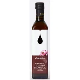 CLEARSPRING Aceite de Sésamo Tostado 100% Orgánico para Cocina Oriental 500 ml