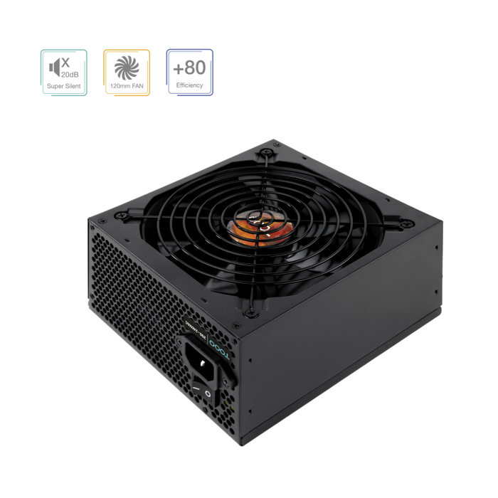 TOOQ Fuente de Alimentación 650W 80+ Bronze PFC Activo Ventilador 12cm ATX TQHELIOS-650SP
