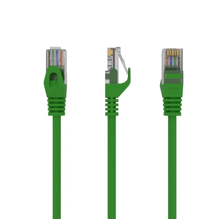 Gembird PP6U-1M Cable de Red Ethernet RJ45, Cat6 U/UTP, 1 Metro, Verde, Conectores Macho Chapados en Oro, Plug and Play