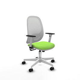 PIQUERAS Y CRESPO Silla de oficina Cilanco con mecanismo Sincro, Pistacho y Blanco