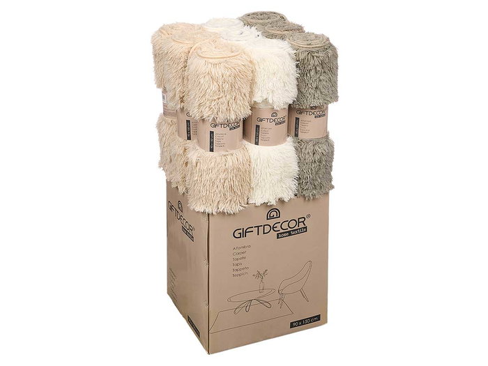 GIFTDECOR Alfombra de pelo largo surtido 3 colores 90x150cm