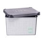 Caja de Almacenaje con Tapa Kipit Home Gris Plástico Cuadriculado 22 L (12 Unidades)