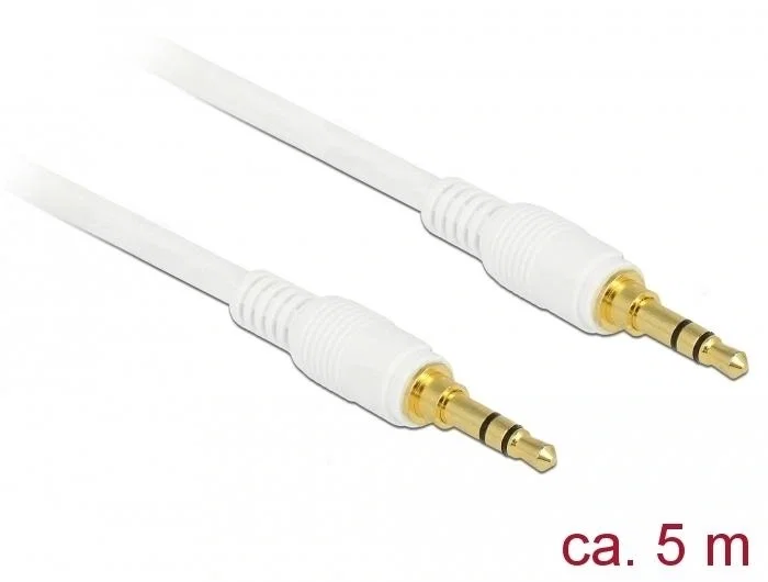 DeLOCK Cable de Audio 3,5mm Macho a Macho 5 m Blanco DeLOCK Cable de Audio 3,5mm Macho a Macho 5 m Blanco